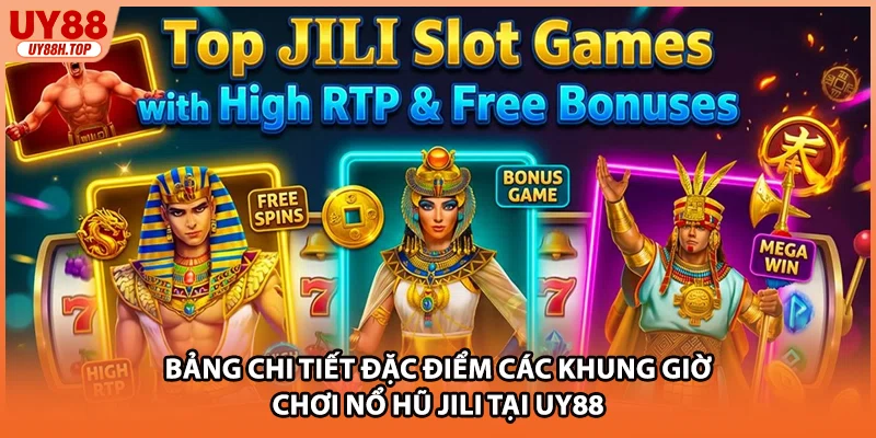 Bảng chi tiết đặc điểm các khung giờ chơi nổ hũ JILI tại UY88